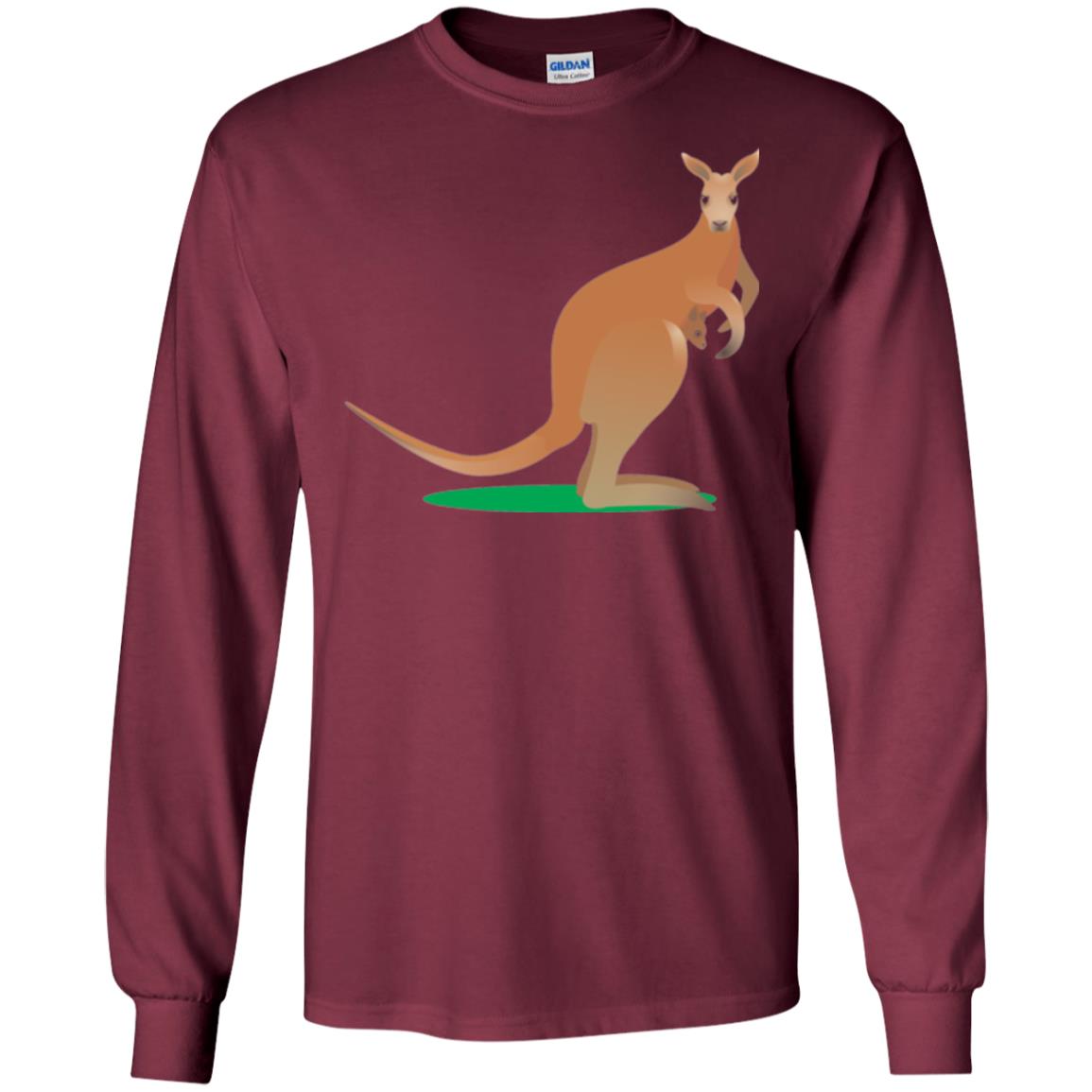Mom Baby Kangaroo In Pouch Joey T-shirt Maroon