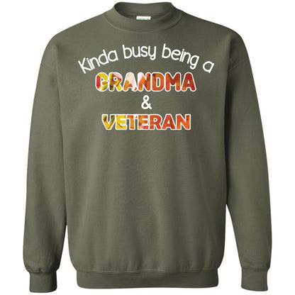 Kinda Busy Being A Grandma And Veteran Nana Shirt Military Green