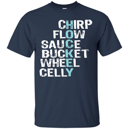 Eat Sleep Hockey Flow Celly Sauce Bucket Flow Wheel Shirt Navy