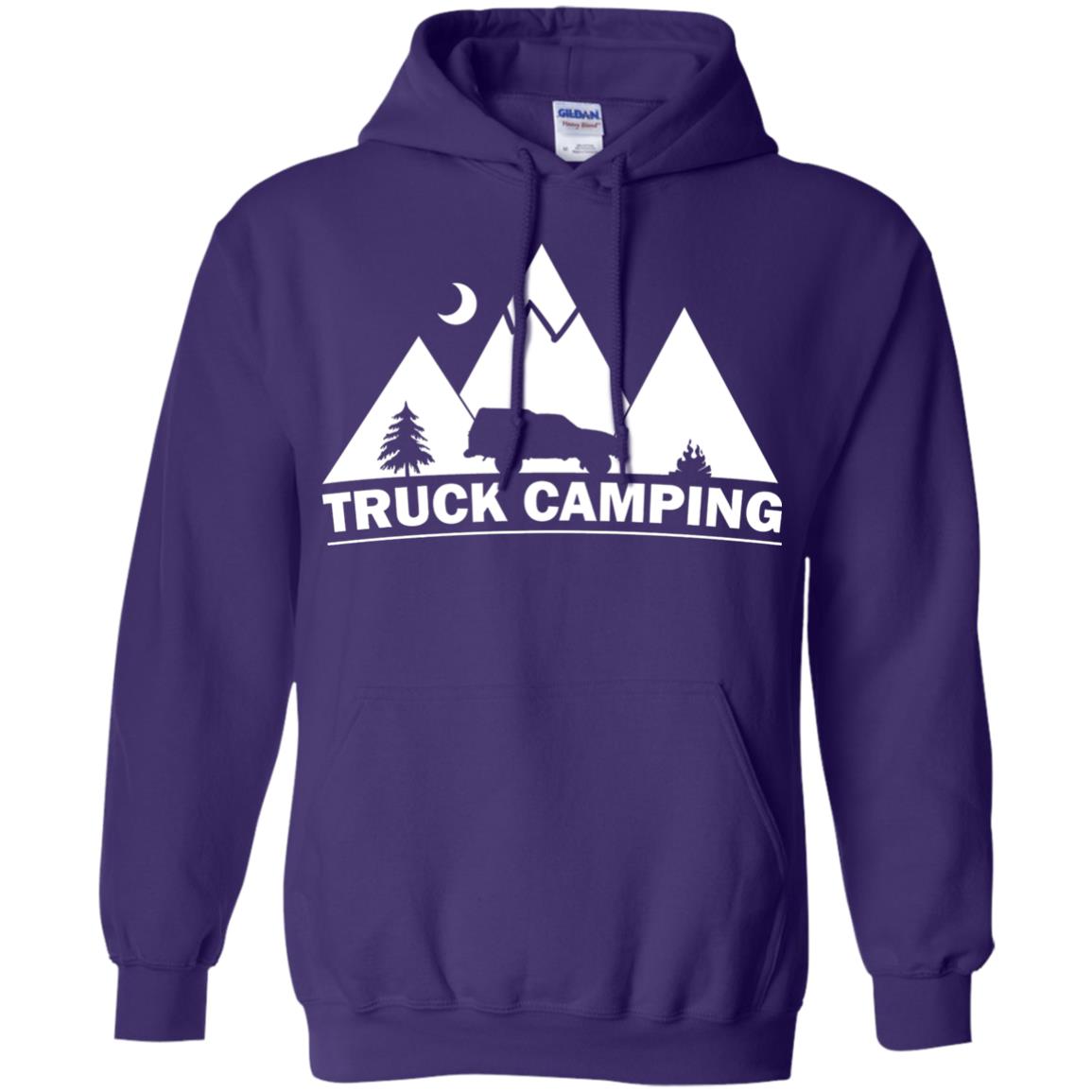 Truck Camping Night Landscape And Adventures T-shirt Purple