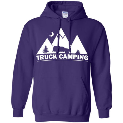 Truck Camping Night Landscape And Adventures T-shirt Purple
