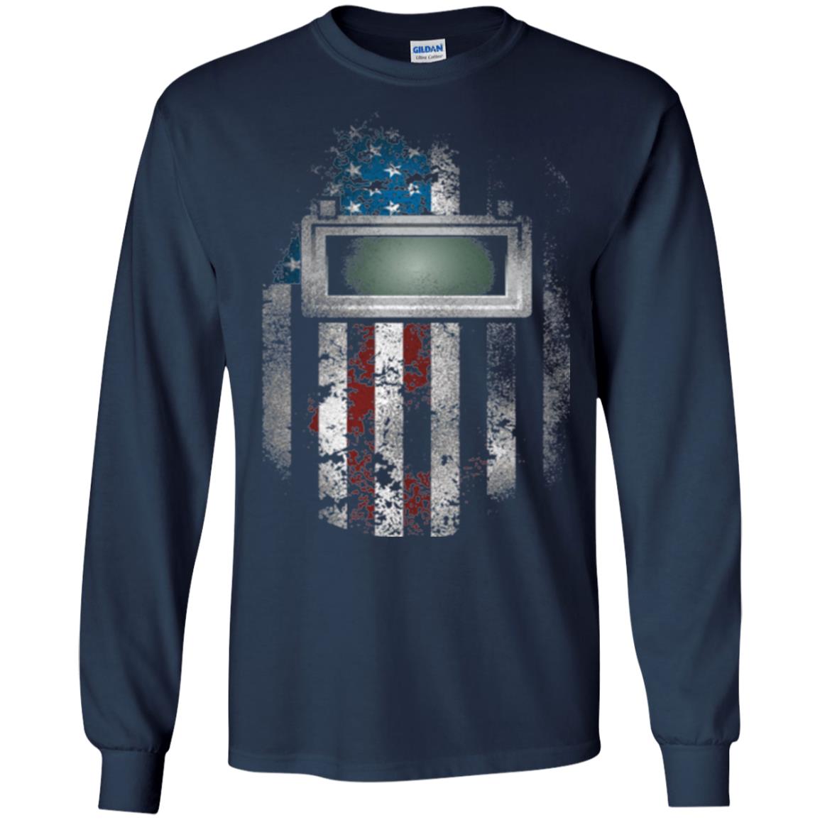 Welder Gift Shirt American Welding Hood Gift T-shirt Navy