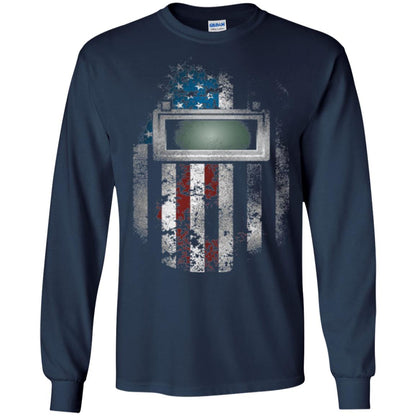 Welder Gift Shirt American Welding Hood Gift T-shirt Navy