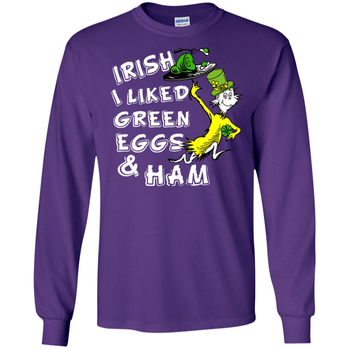 Irish I Liked Green Eggs And Ham T-shirt Purple