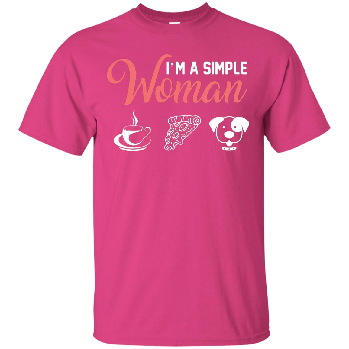 I’m A Simple Woman Love Coffee Pizza And Puppies Gift Shirt For Woman Heliconia