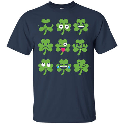 Emoji Shamrock St. Patrick_s Day T-shirt Navy