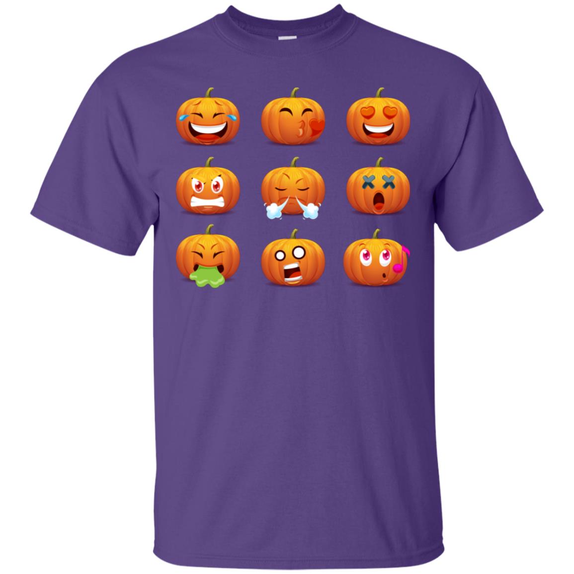 Funny Pumpkins Emoji Halloween Gift Shirt Purple
