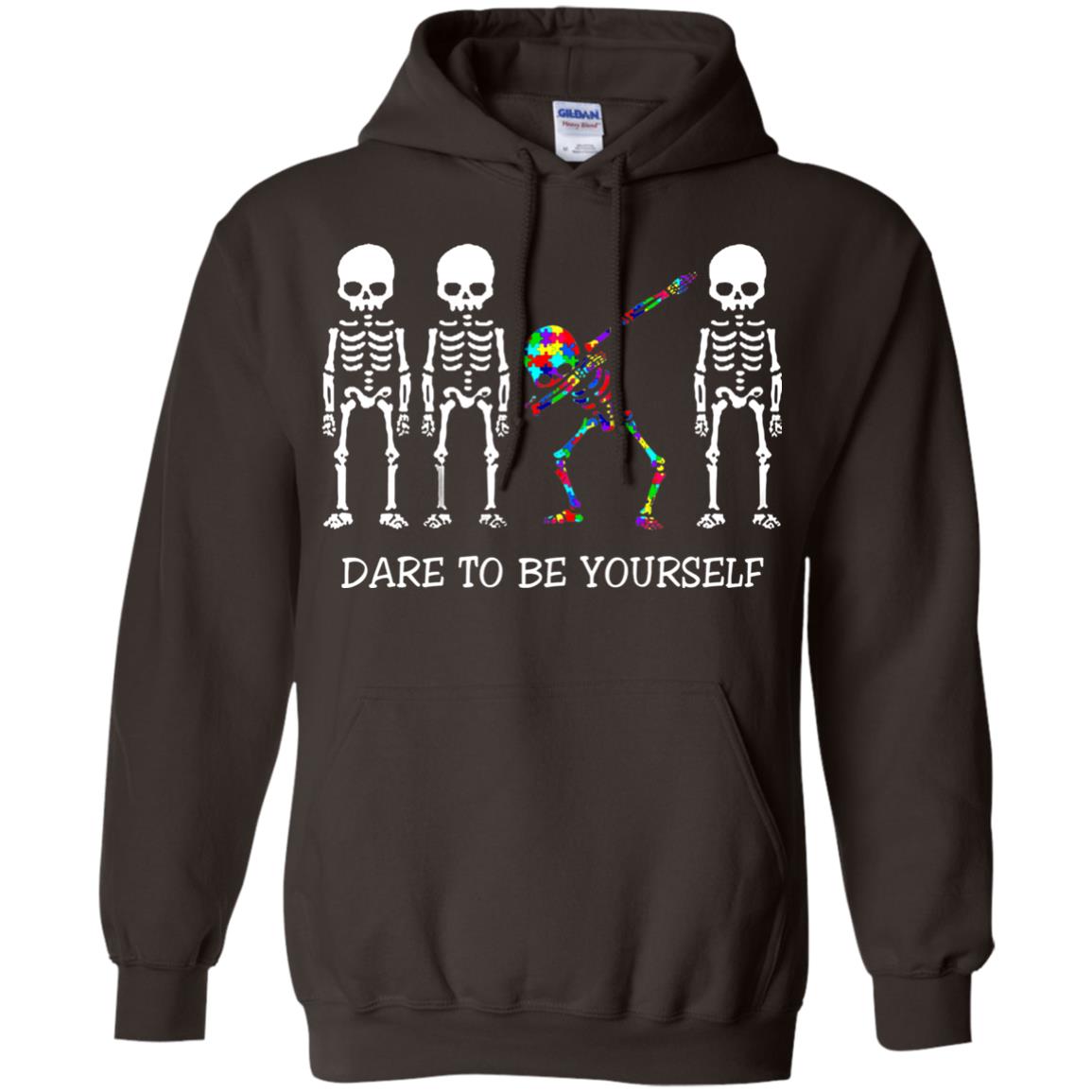 Dare To Be Yourself Autism Awareness T-shirt Dark Chocolate