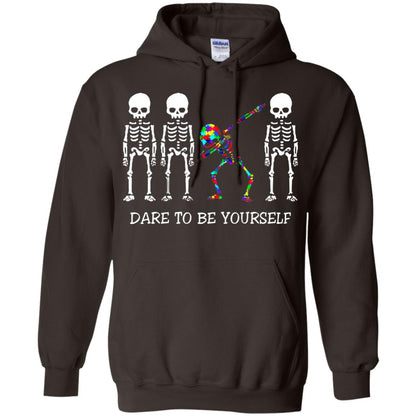 Dare To Be Yourself Autism Awareness T-shirt Dark Chocolate
