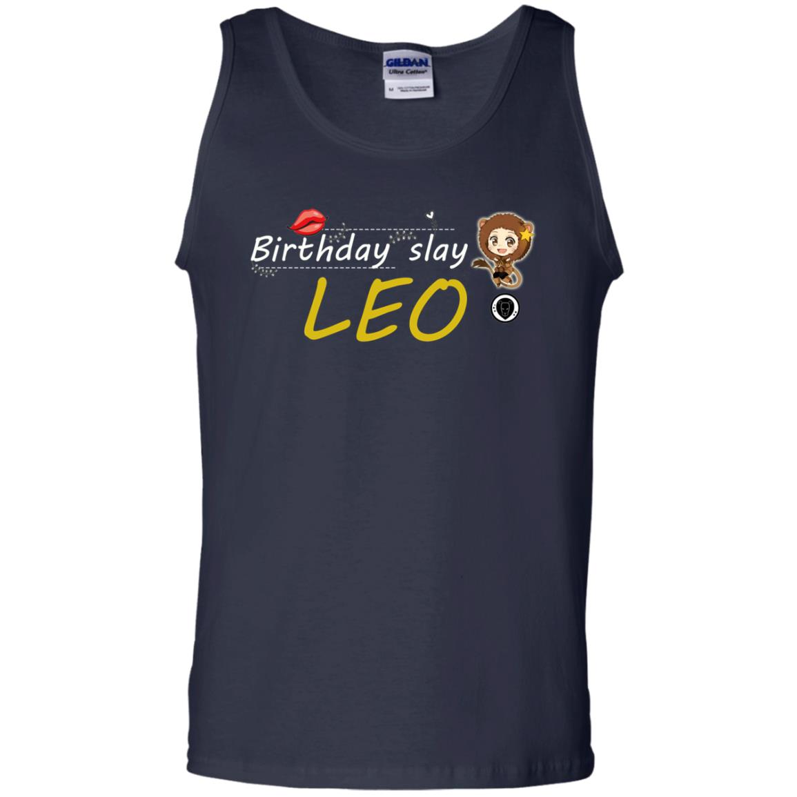 Cute Leo Girl Birthday Lip Slay T-shirt Navy