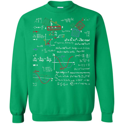 Math Lover T-shirt Formulas Cheat Sheet Irish Green