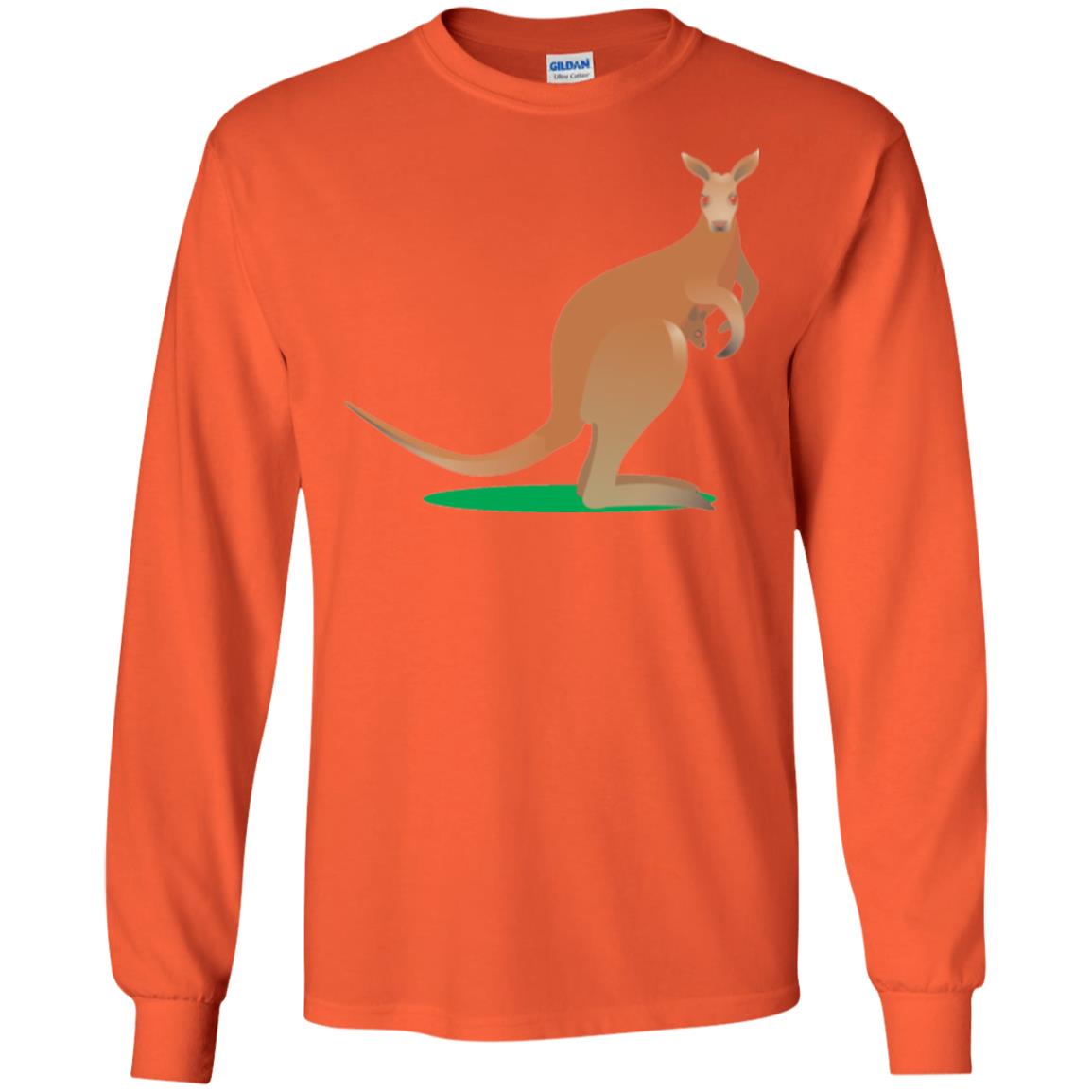 Mom Baby Kangaroo In Pouch Joey T-shirt Orange