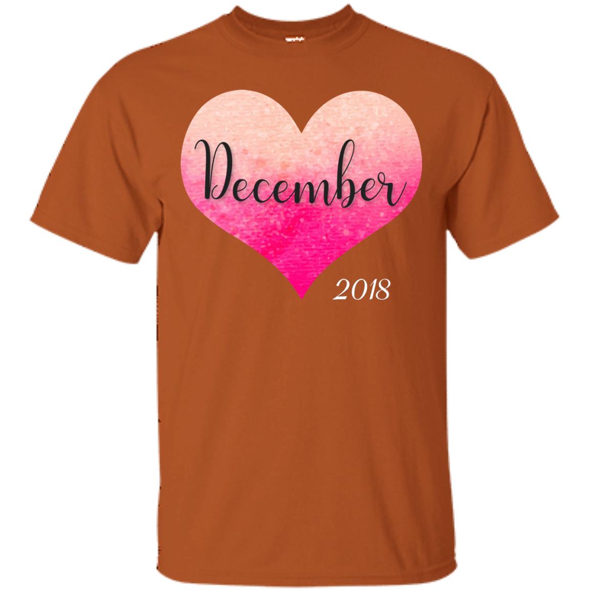 Pregnancy Reveal Announcement Party December 2018 Shirt Texas Orange