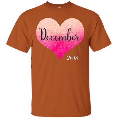 Pregnancy Reveal Announcement Party December 2018 Shirt Texas Orange
