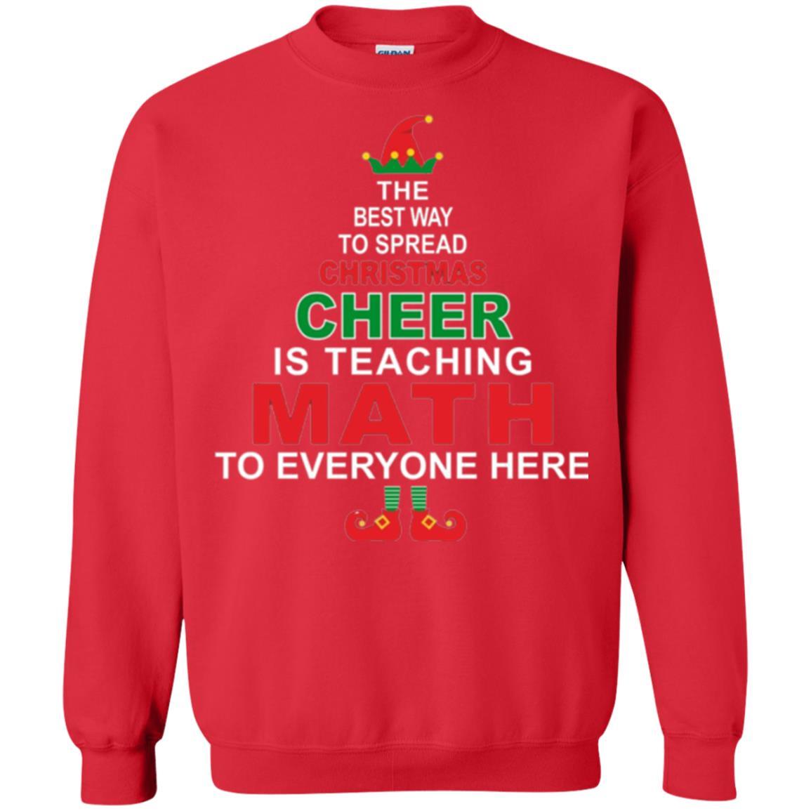 Elf Christmas T-shirt Math Teacher Christmas T-shirt Red