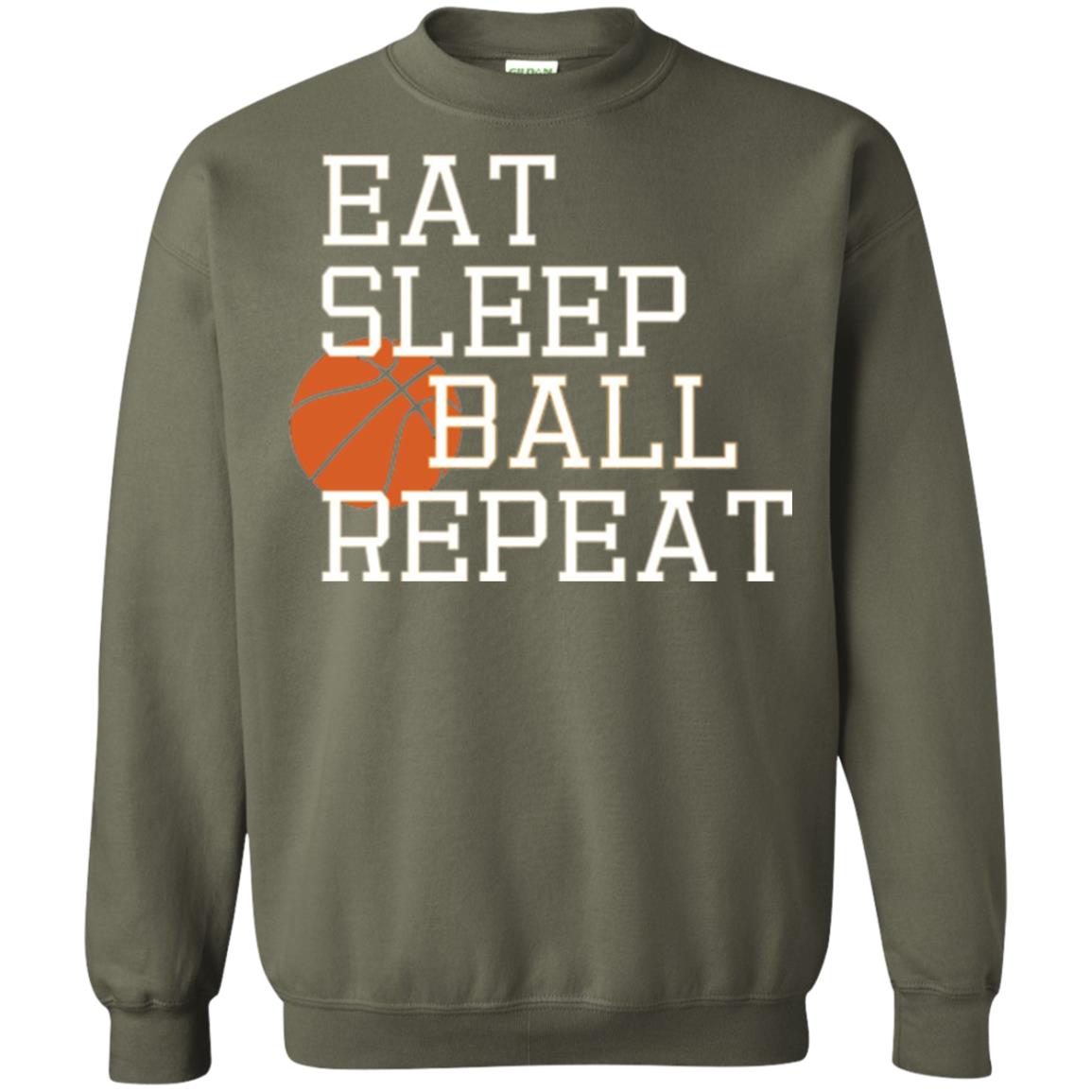 Basketball T-shirt Eat Sleep Basketball Repeat Military Green