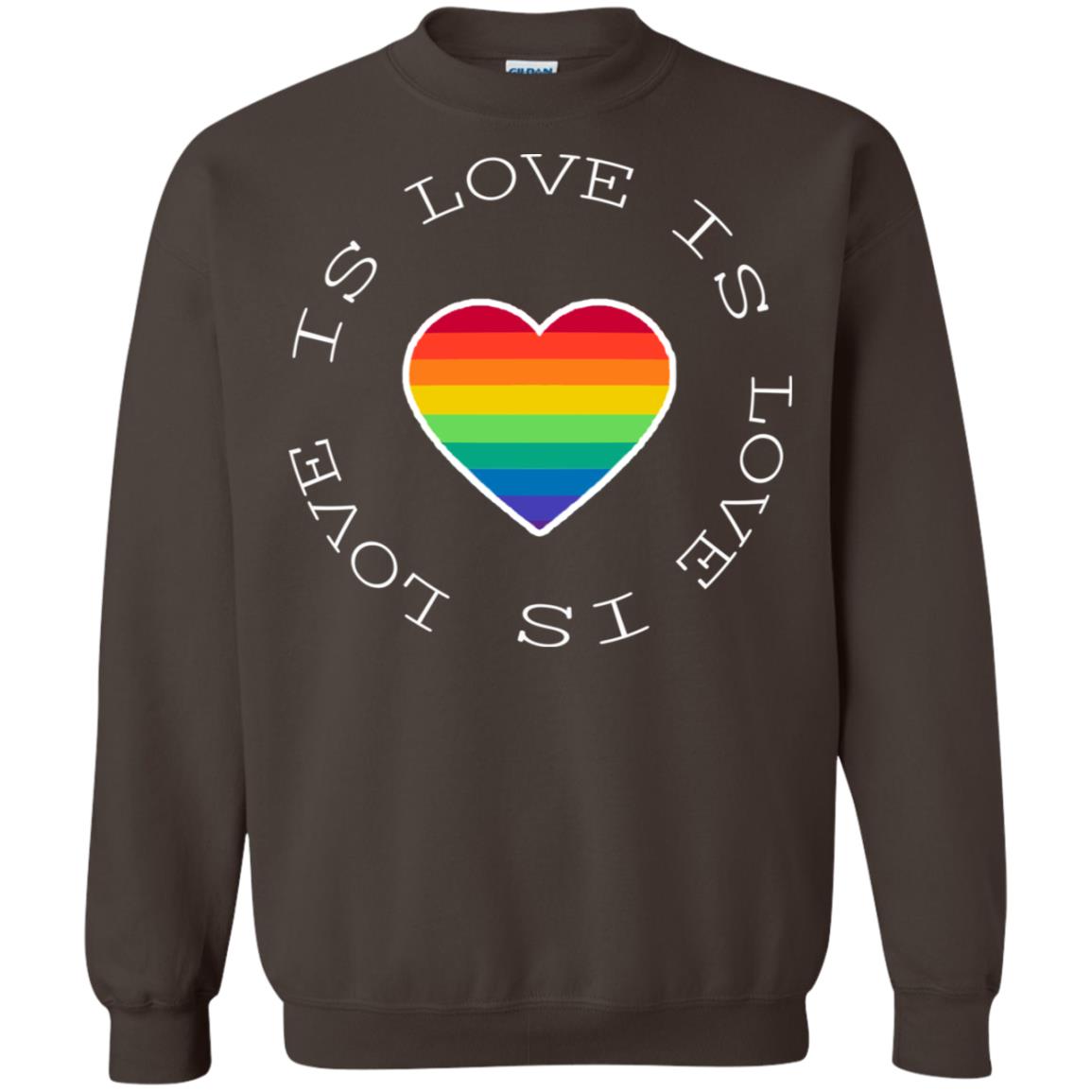 Love Is Love Rainbow Heart Lgbt Support Gift Shirt Dark Chocolate