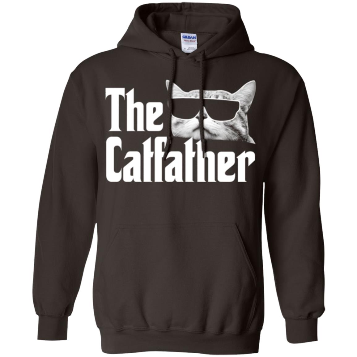 Funny Gift Shirt For Cat Daddy The Catfather T-shirt Dark Chocolate