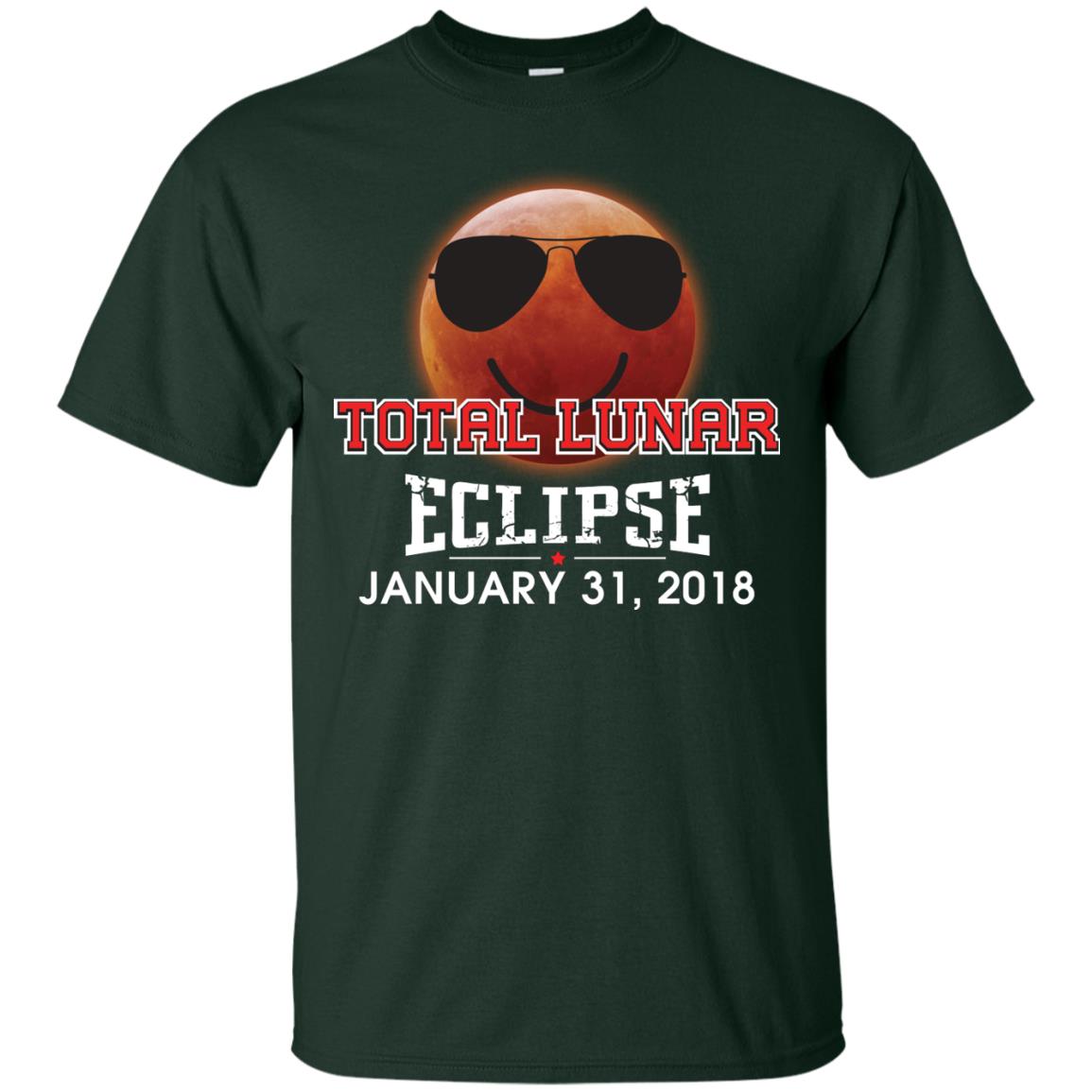 Blood Moon T-shirt Total Lunar Eclipse January 31. 2018 Forest Green