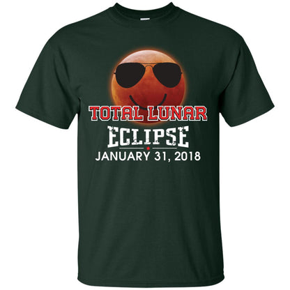 Blood Moon T-shirt Total Lunar Eclipse January 31. 2018 Forest Green