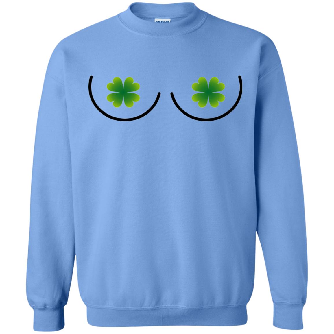 Irish Shamrock Boobs St. Patrick_s Day T-shirt Carolina Blue