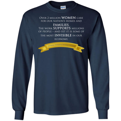 Over 2 Millions Woman Care For Our Nation_s Homes Domestic Workers Saying T-shirt Navy