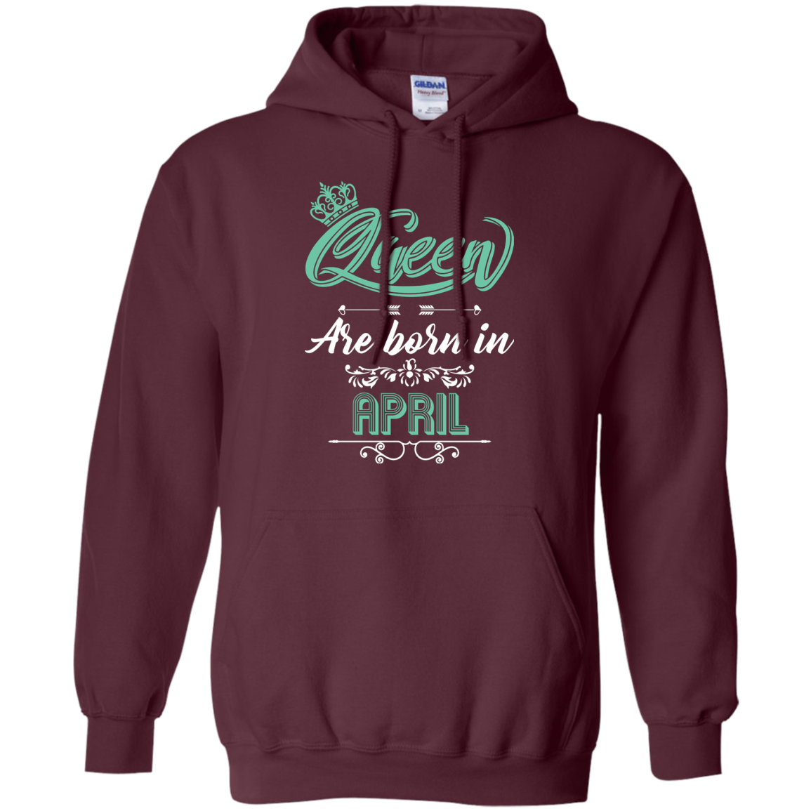Brithday T-Shirt Queen Are Born In April Maroon