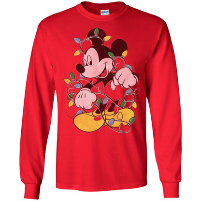 Christmas Lights T-shirt Disney Mickey Mouse Red