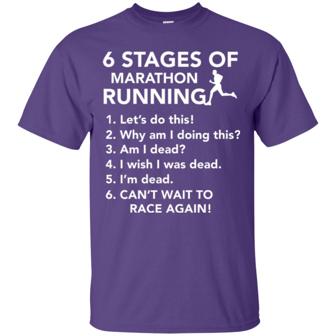 Runner T-shirt 6 Stages Of Marathon Running Purple