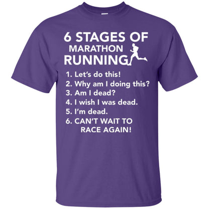 Runner T-shirt 6 Stages Of Marathon Running Purple