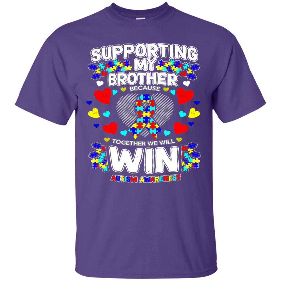 Autism Awareness Shirts For Supporting My Brother Purple