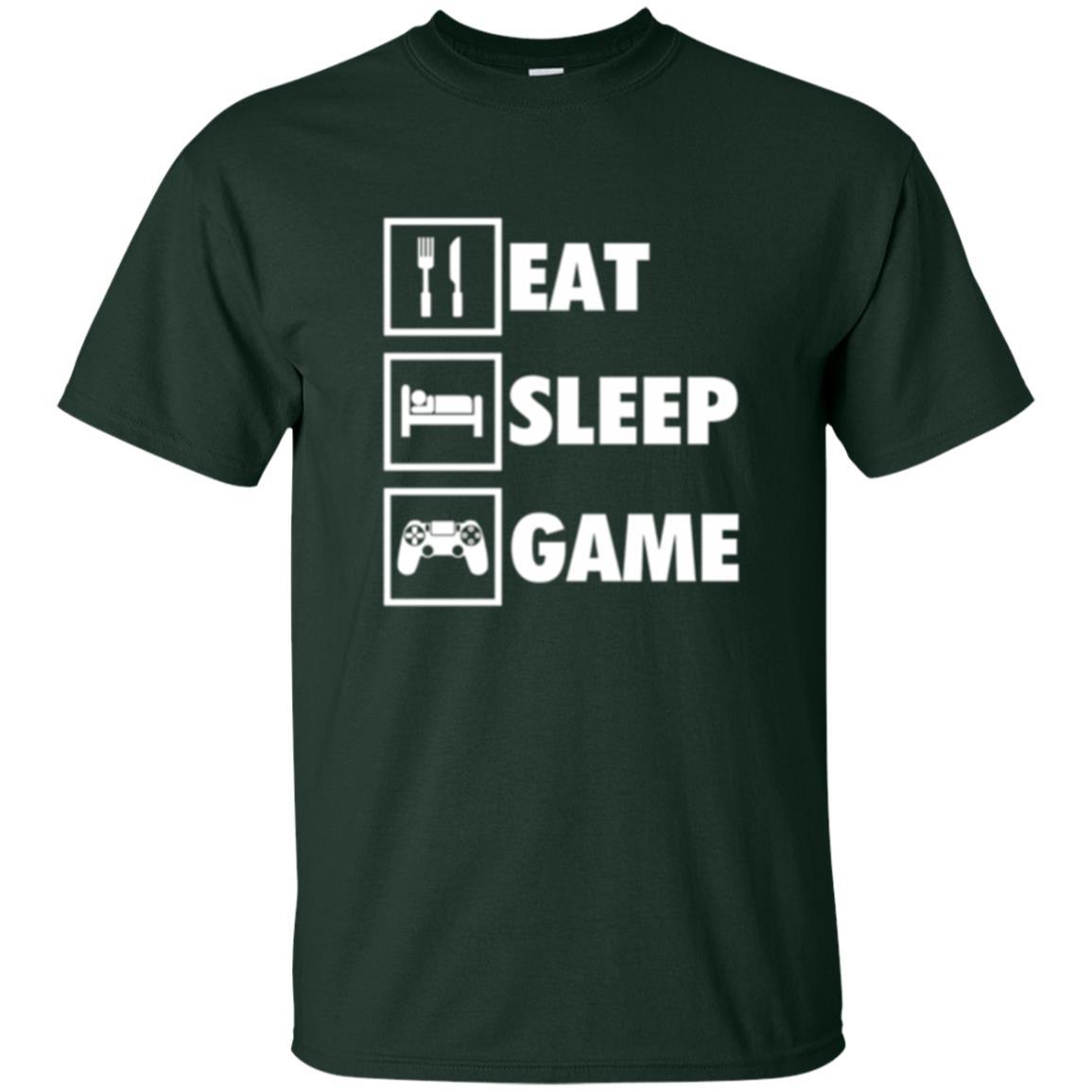 Gamer T-shirt Eat Sleep Game Forest Green