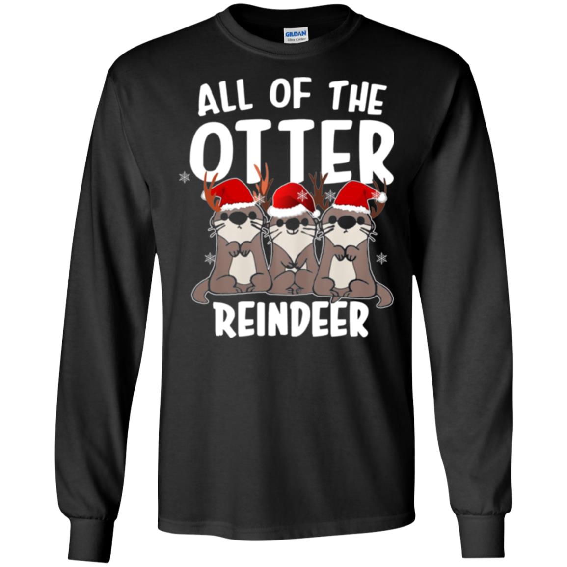 Christmas T-shirt All Of The Otter Reindeer Black