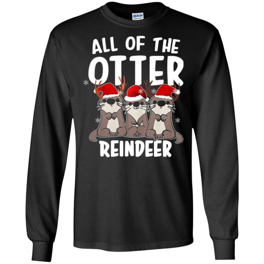 Christmas T-shirt All Of The Otter Reindeer Black