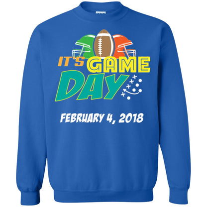 Football Lover T-shirt It_s Game Day February 4 2018 T-shirt Royal
