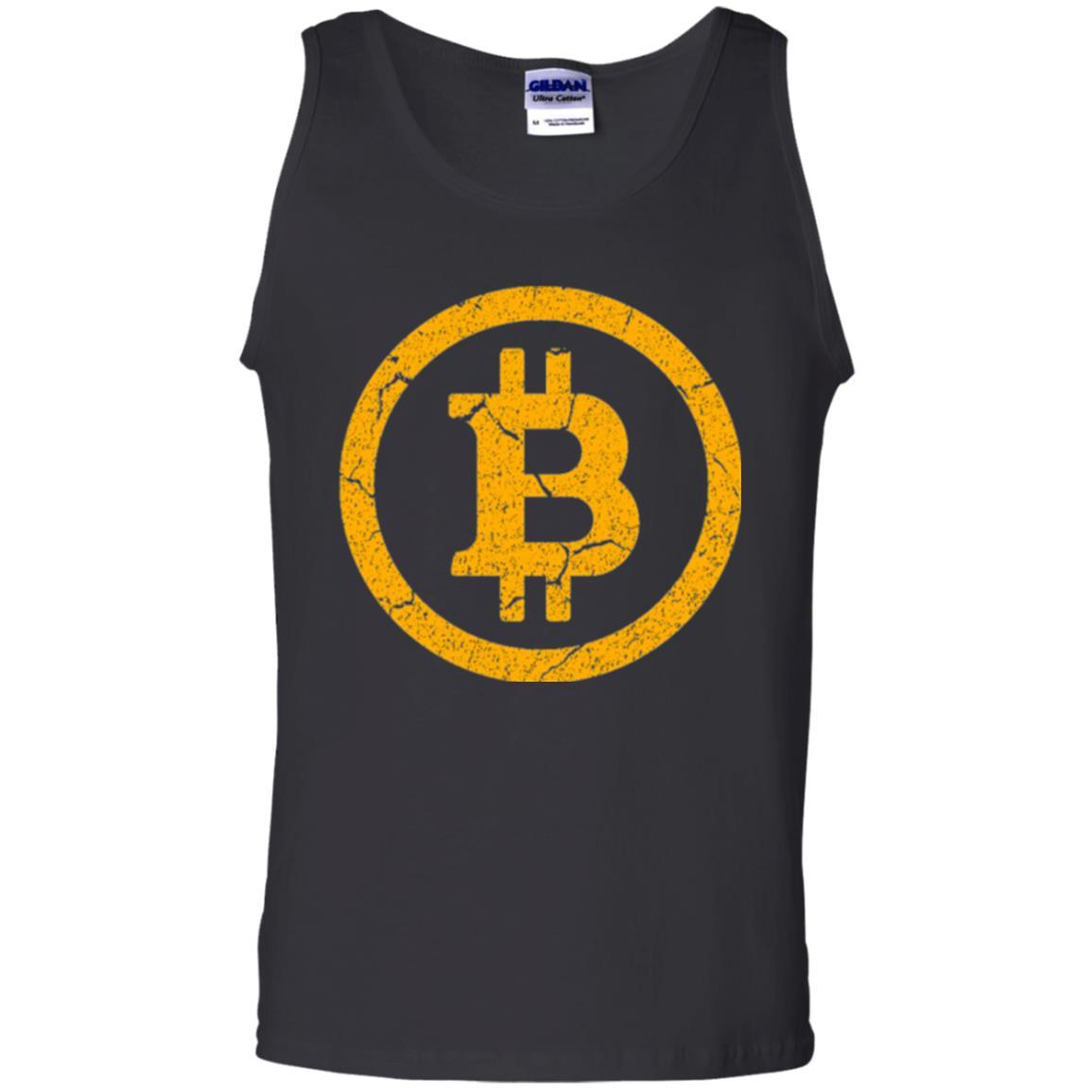 Bitcoin T-shirt Vintage Worn Distressed Look Design Black