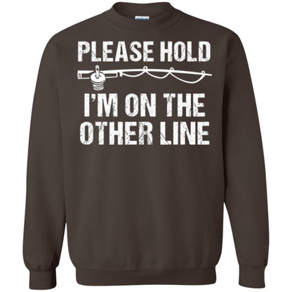 Fisherman T-shirt Please Hold I'm On The Other Line Dark Chocolate