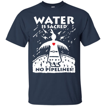 Water Is Sacred No Pipelines T-shirt Navy