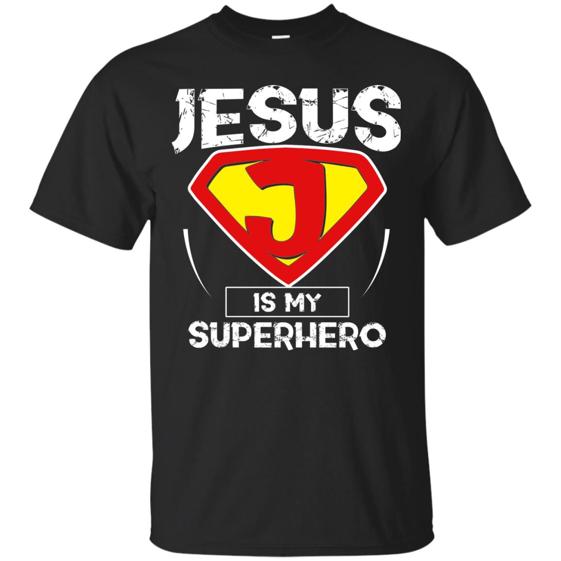 Jesus Is My Superhero Christian Movie Fan T-shirt Black