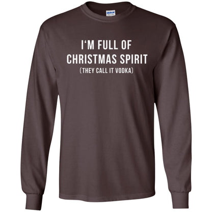 Drinking T-shirt I'm Full Of Christmas Spirit They Call It Vodka