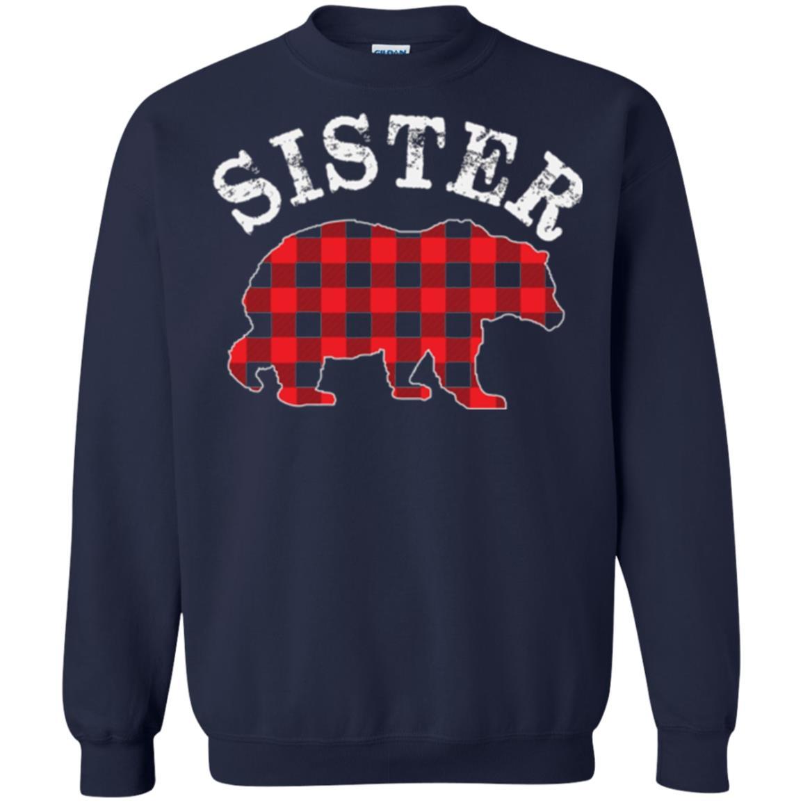Family T-shirt Red Plaid Sister Bear Navy