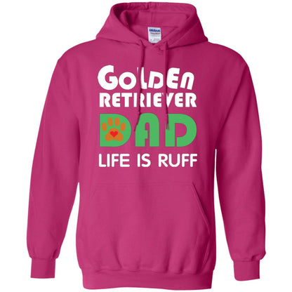 Dog Dad T-shirt Golden Retriever Dad Life Is Ruff Heliconia