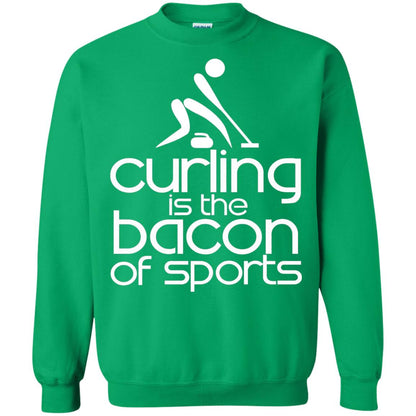 Funny Curling Is The Bacon Of Sports T-shirt Irish Green