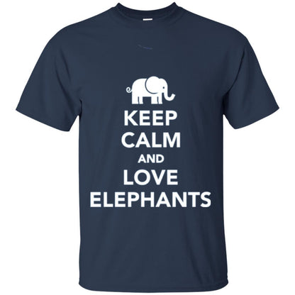 Elephant Lover T-shirt Keep Calm And Love Elephants T-shirt Navy