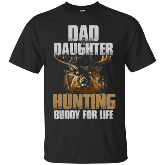 Family Christmas T-shirt Dad And Daughter Hunting Buddy For Life Black