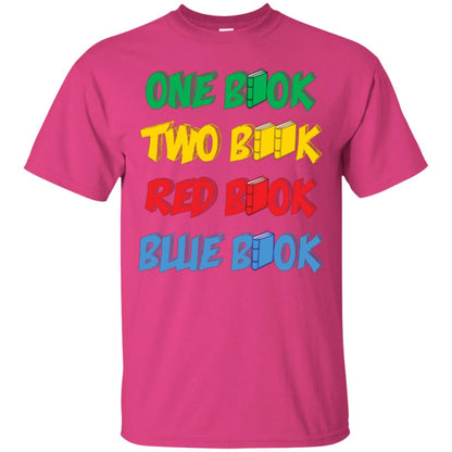 One Book Two Book Red Book Blue Book Bookworm T-shirt Heliconia