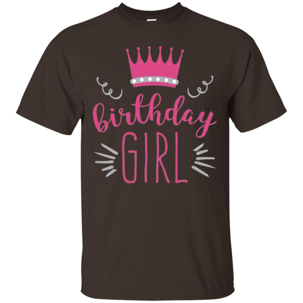 Tiara Crown T-shirt Girl_s Youth Birthday Princess T-shirt Dark Chocolate