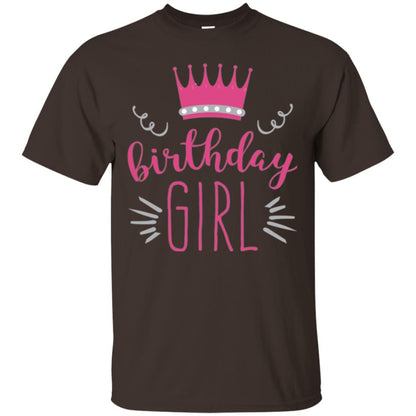 Tiara Crown T-shirt Girl_s Youth Birthday Princess T-shirt Dark Chocolate