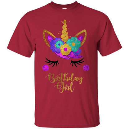Unicorn Birthday Girl T-shirt Cardinal