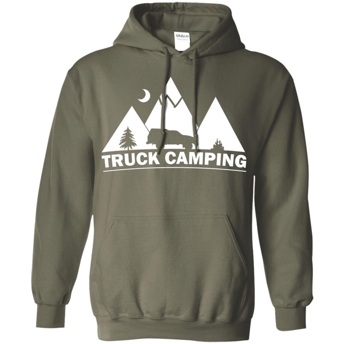 Truck Camping Night Landscape And Adventures T-shirt Military Green